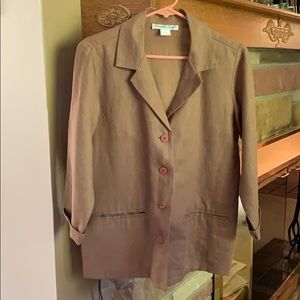 Long brown light linen jacket